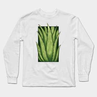 Vintage doodle illustration of Aloe vera Long Sleeve T-Shirt